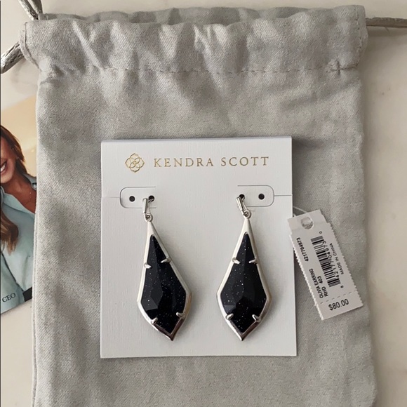 Olivia Earrings In Navy Goldstone With 